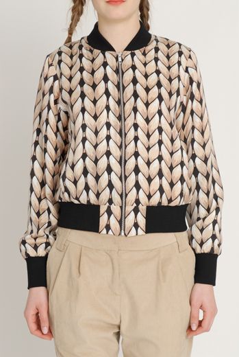 AW1213 KNIT YOU LIKE CRAFTY BOMBER - MINK